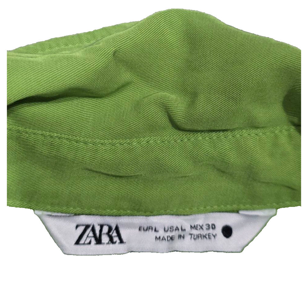 Zara Green Women's Button Down Collared Shirt Top Blouse Green Boho L A004991 - Picture 8 of 12